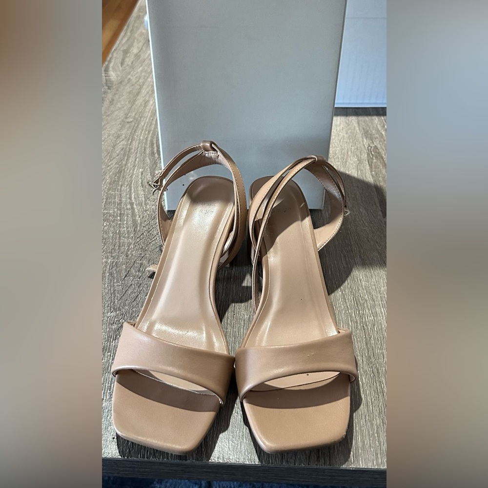A New Day Sonora Heels - Tan, size 7.5, worn once
